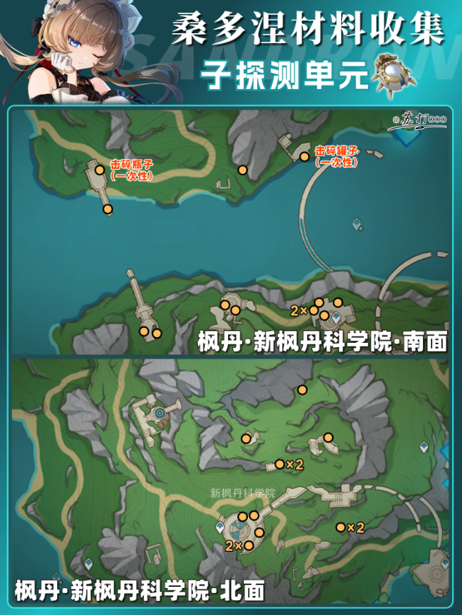 原神子探测单元采集路线 子探测单元快速采集点位路线图