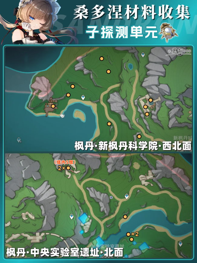 原神子探测单元采集路线 子探测单元快速采集点位路线图